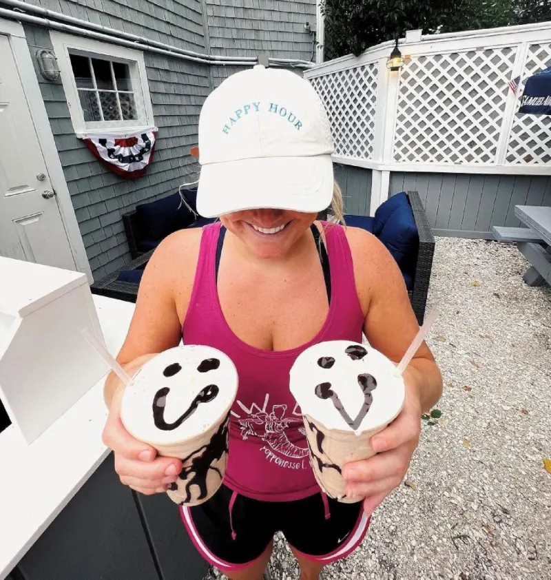 Happy Hour team member with frozen drinks