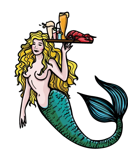 Raw Bar Popponesset mermaid logo